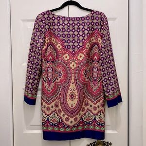 Silky long sleeve mini dress